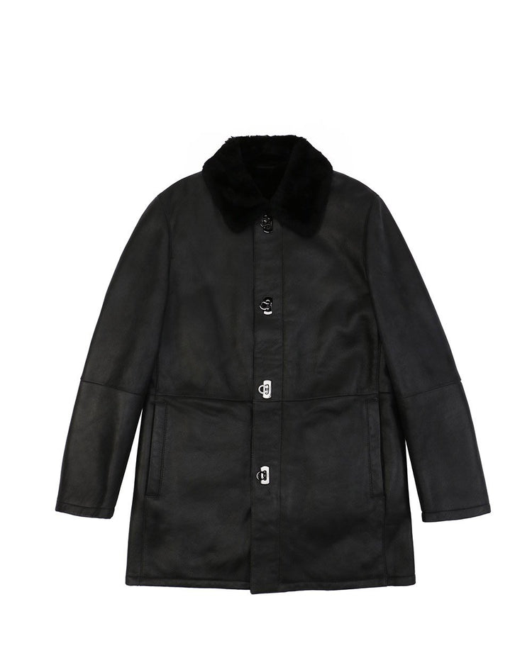 Mid-Length Leather Jacket
