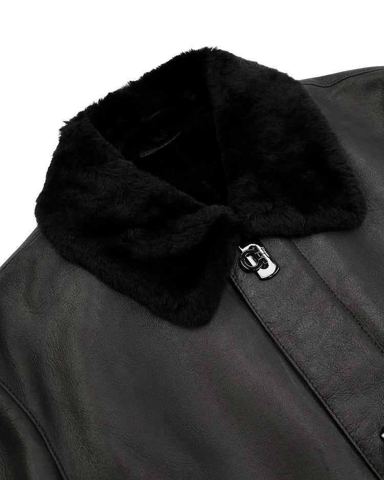 Mid-Length Leather Jacket