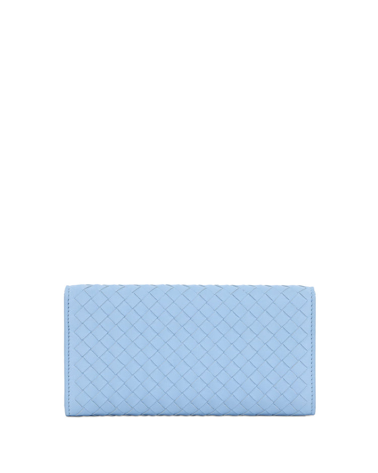 Lamb Leather Woven Long Wallet
