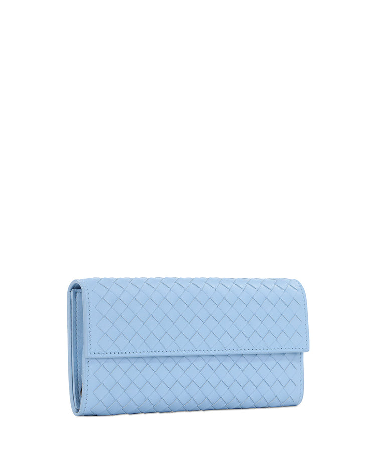 Lamb Leather Woven Long Wallet
