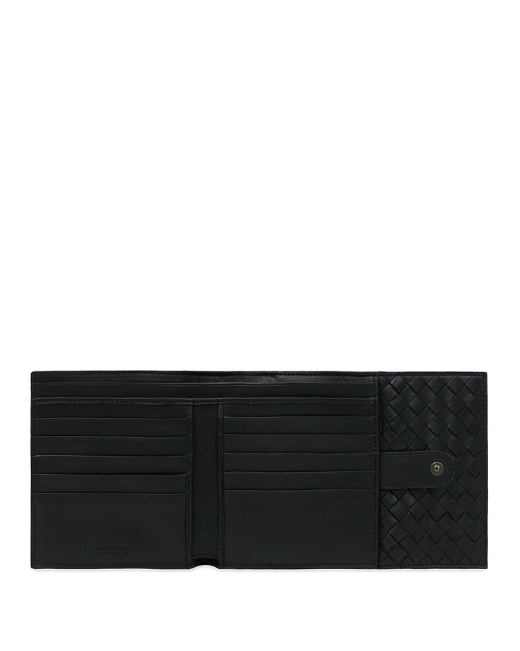 Woven Leather Short Wallet