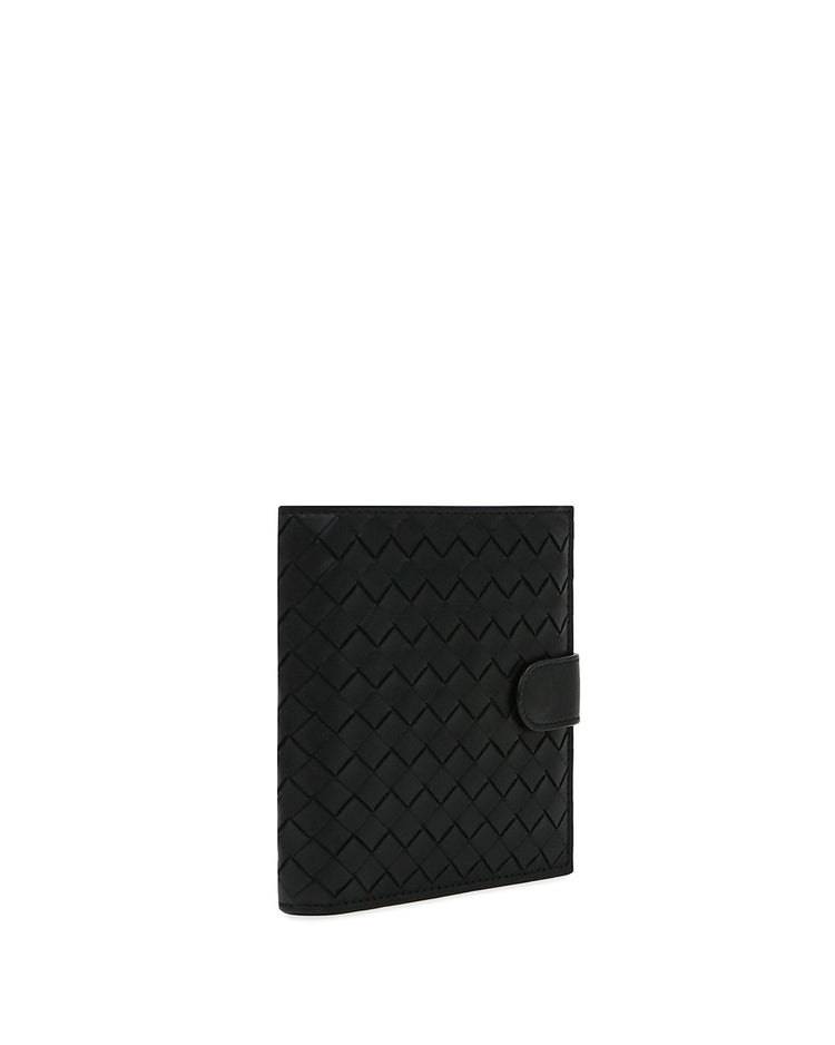 Woven Leather Short Wallet