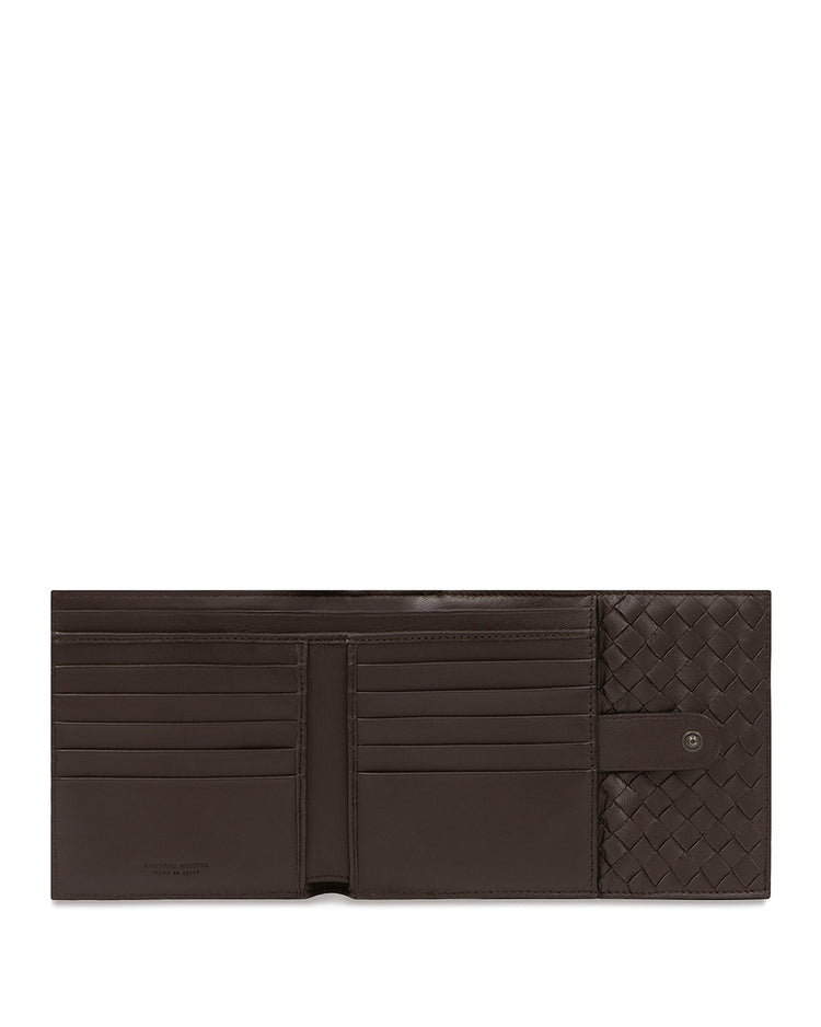 Woven Leather Short Wallet