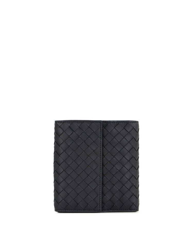 Woven Leather Short Wallet