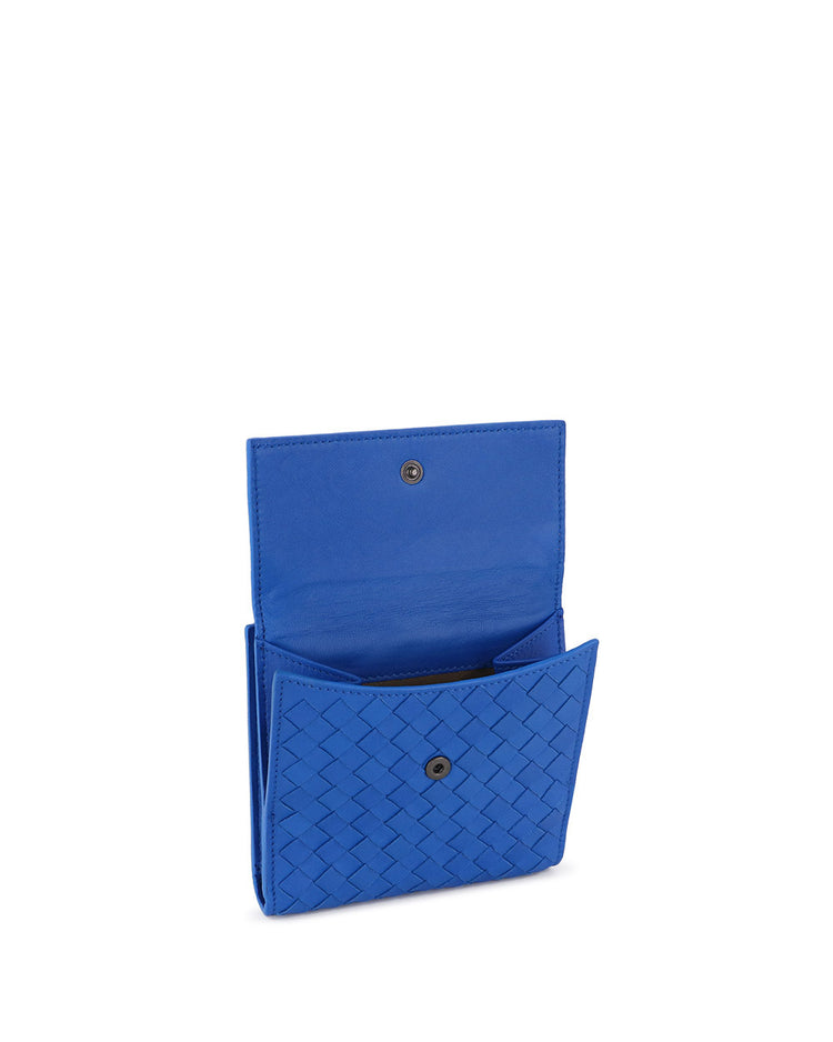 Woven Leather Short Wallet