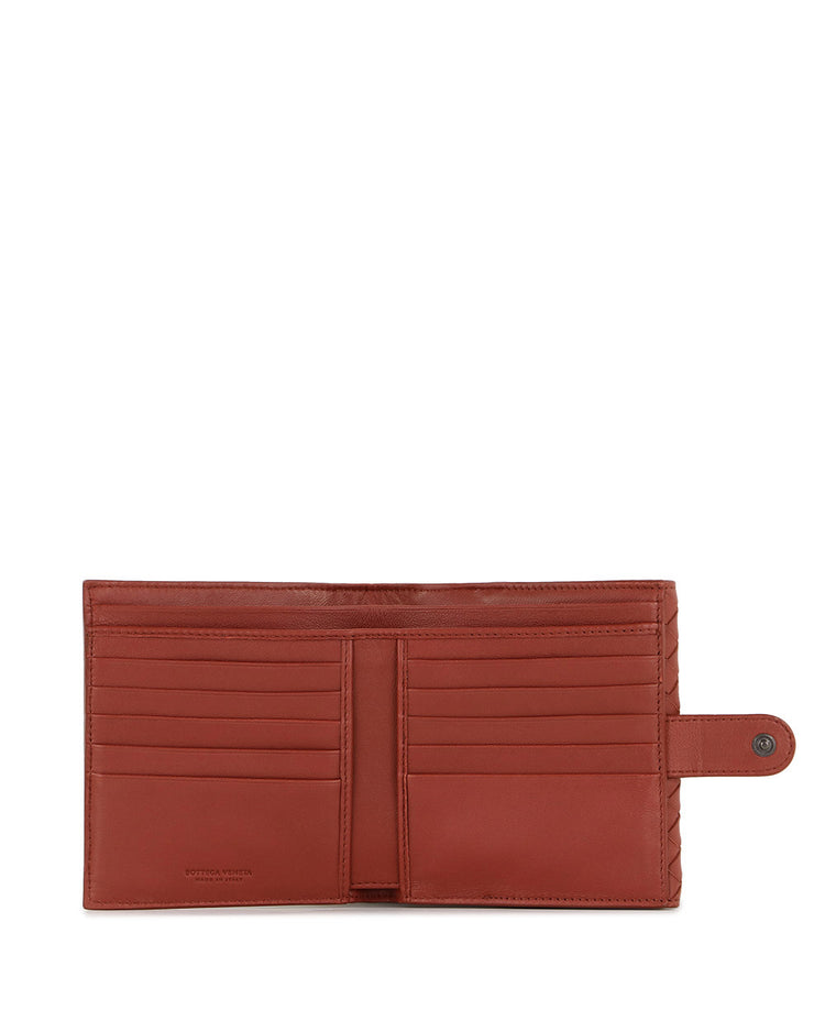 Woven Leather Short Wallet
