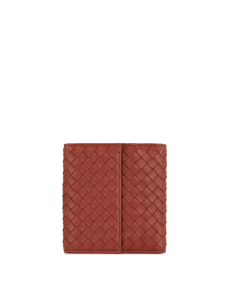 Woven Leather Short Wallet