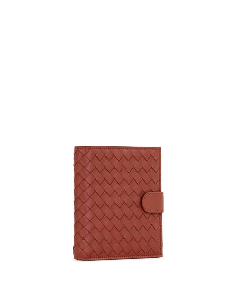Woven Leather Short Wallet
