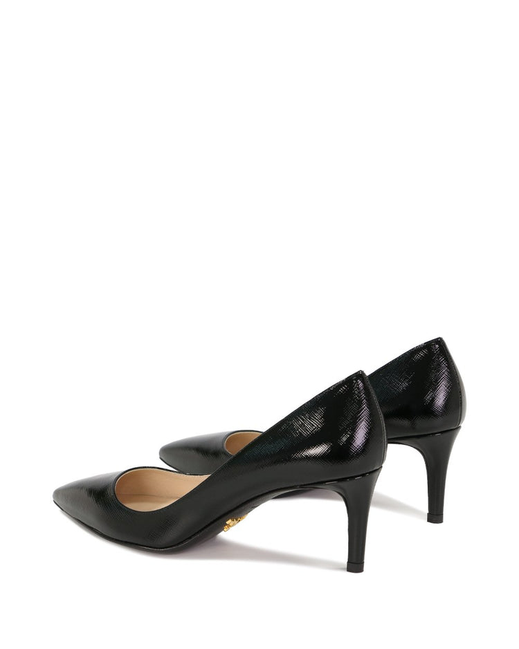 Saffiano Textured Patent Leather Pumps