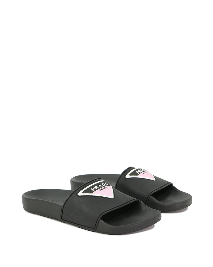 Flat Sandals with Prada Logo