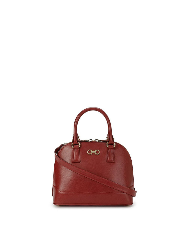 Leather Cross-Grain Crossbody Bag