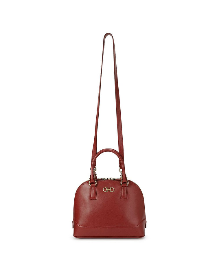 Leather Cross-Grain Crossbody Bag