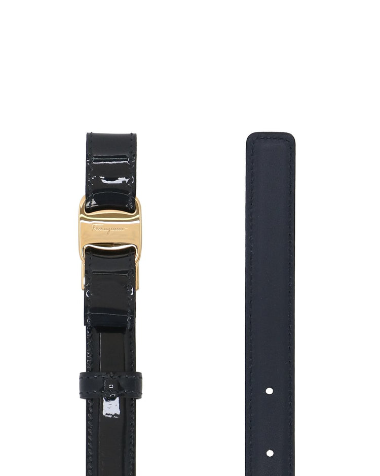 Gold LOGO Buckle Lacquered Belt