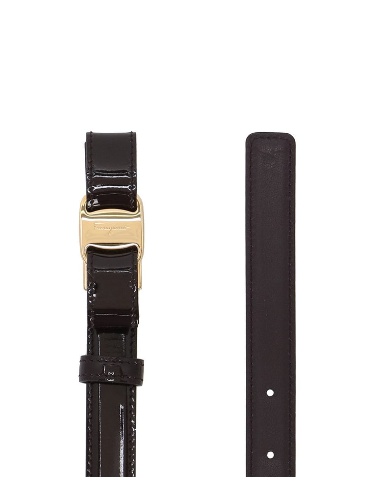 Gold LOGO Buckle Lacquered Belt
