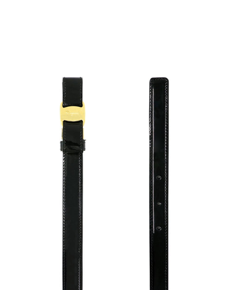 Gold LOGO Buckle Lacquered Belt