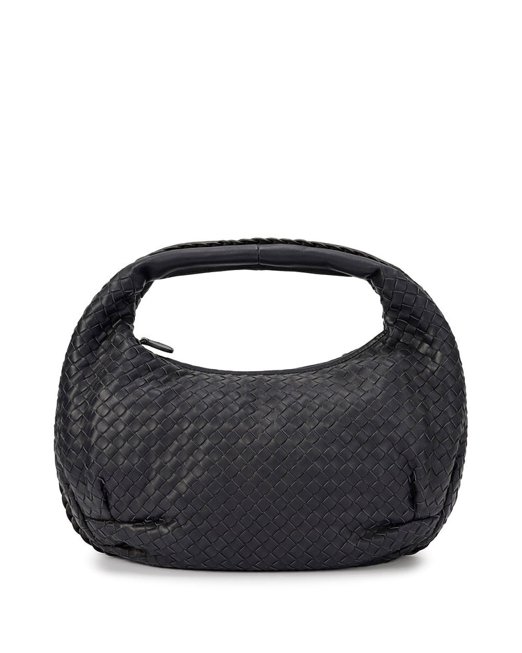 Intrecciato Lamb Leather Zip Shoulder Bag