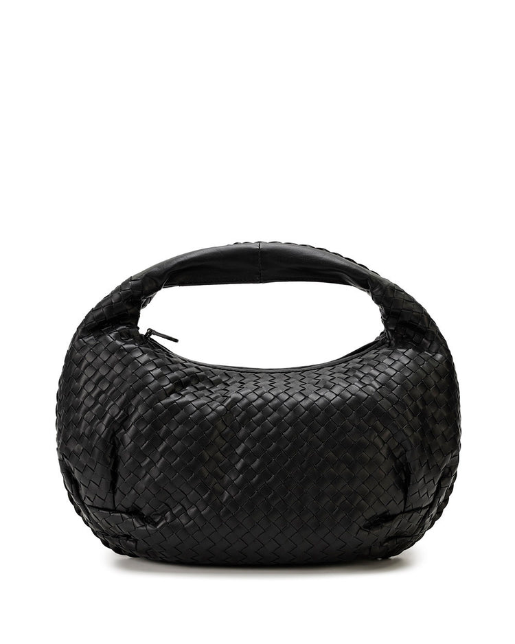 Intrecciato Lamb Leather Zip Shoulder Bag