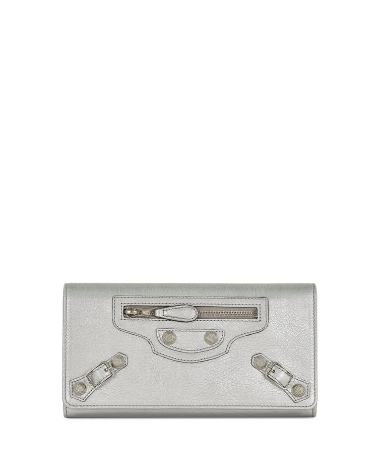 Button Lamb Leather Long Wallet - ISSI Outlet