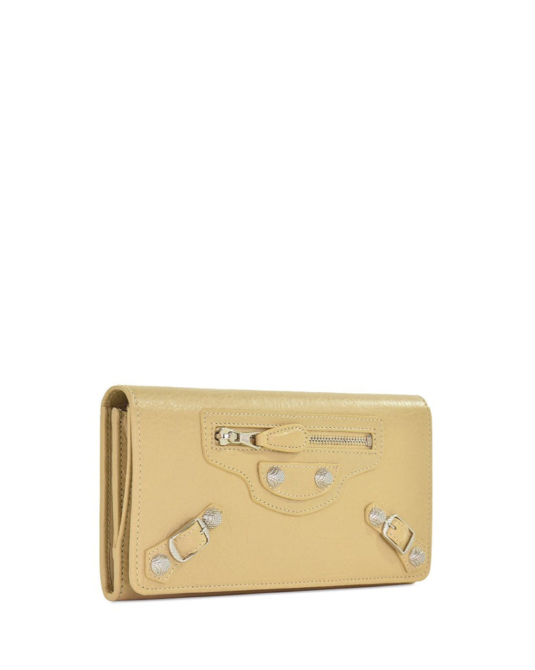 Button Lamb Leather Long Wallet - ISSI Outlet