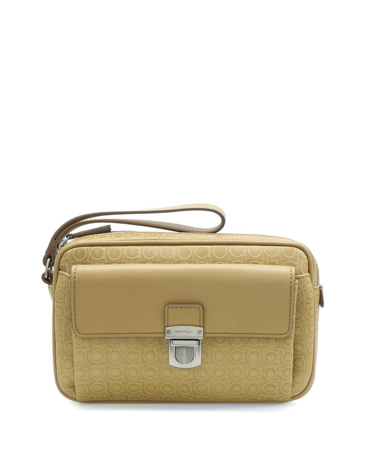 Embossed Leather Clutch Bag