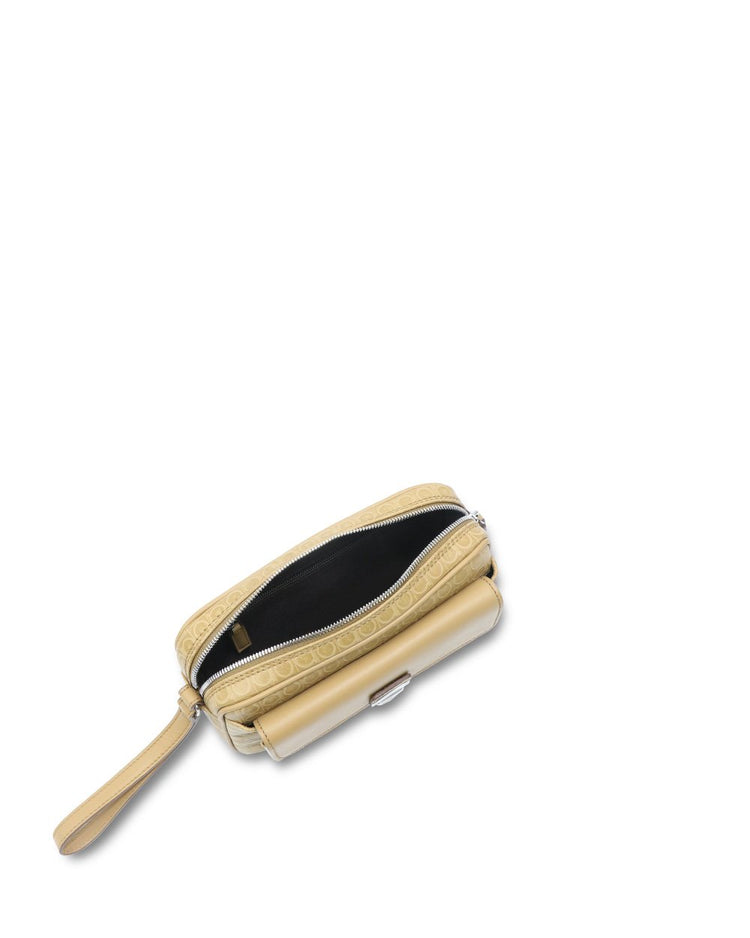 Embossed Leather Clutch Bag