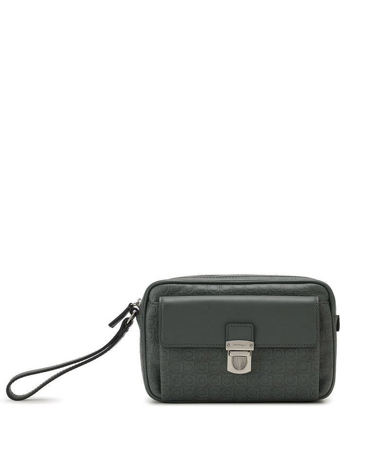 Logo Leather Clutch