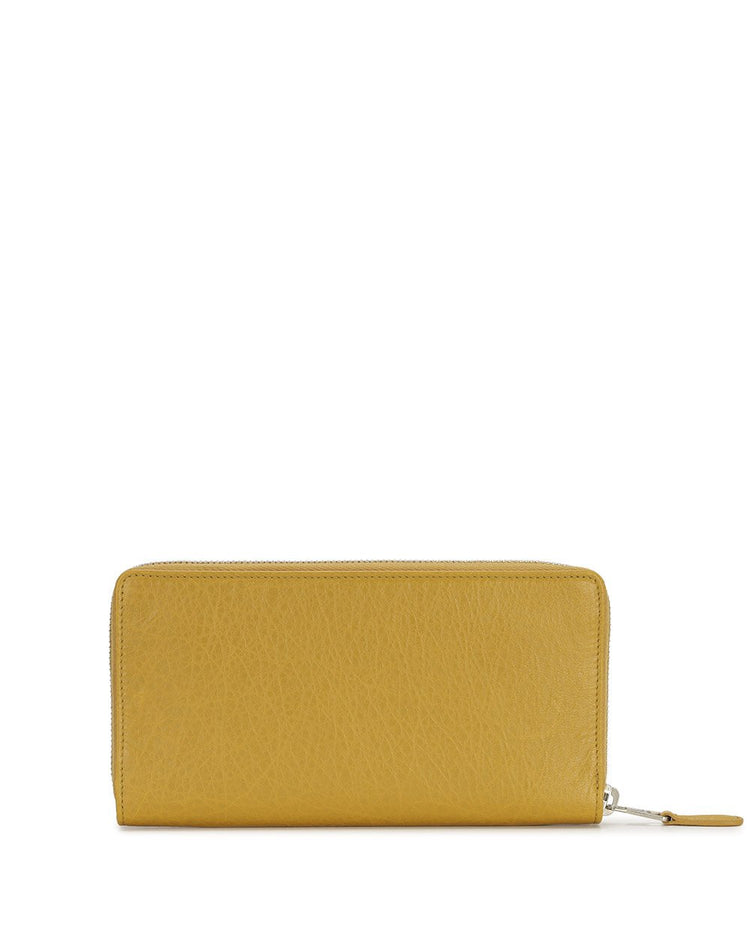 Button Lamb Leather Long Wallet - ISSI Outlet