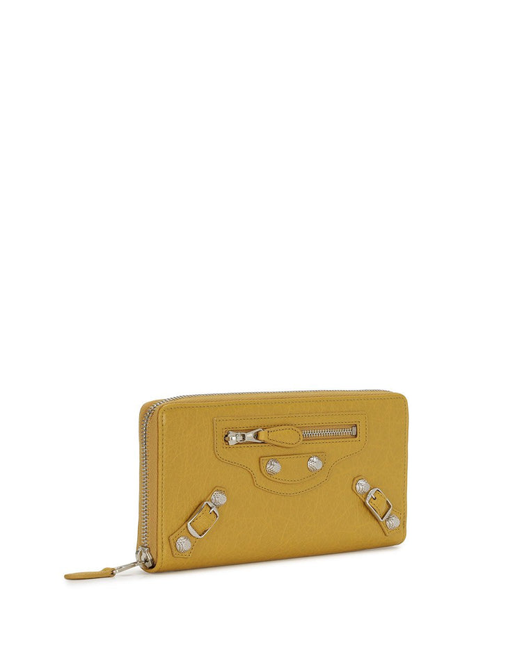 Button Lamb Leather Long Wallet - ISSI Outlet