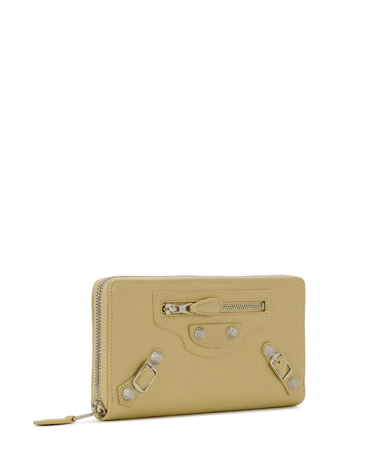 Button Lamb Leather Long Wallet - ISSI Outlet