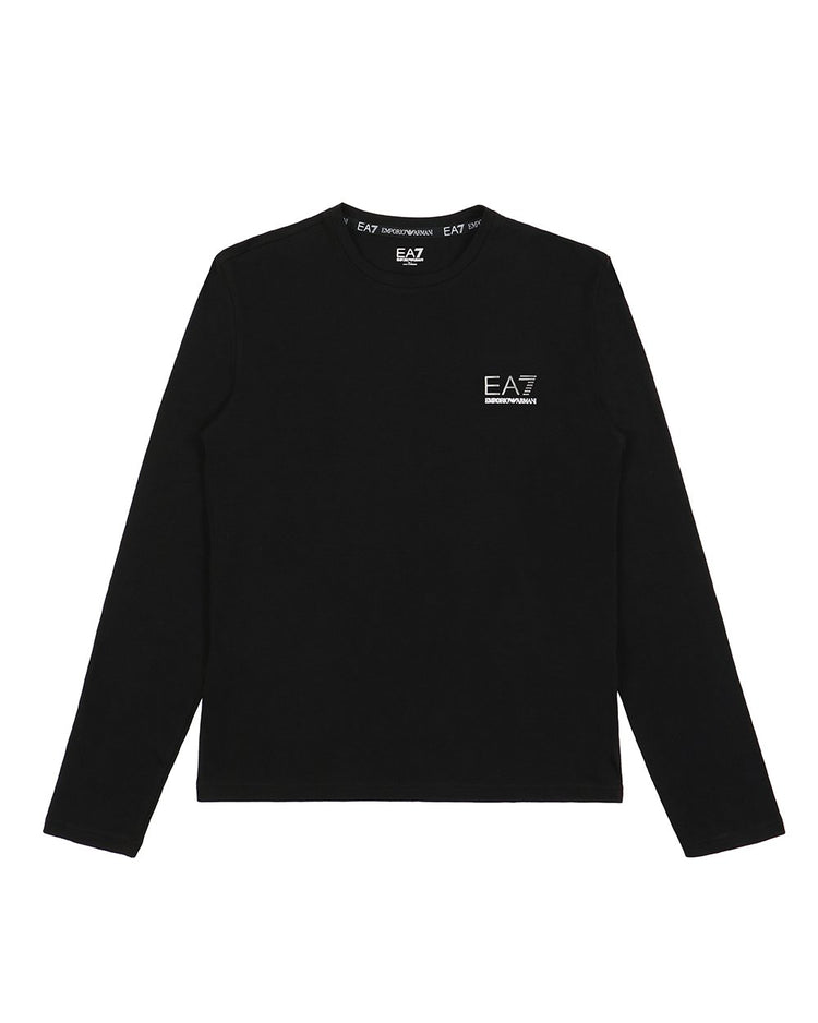 Logo Cotton Round Neck Long Sleeves T-shirt