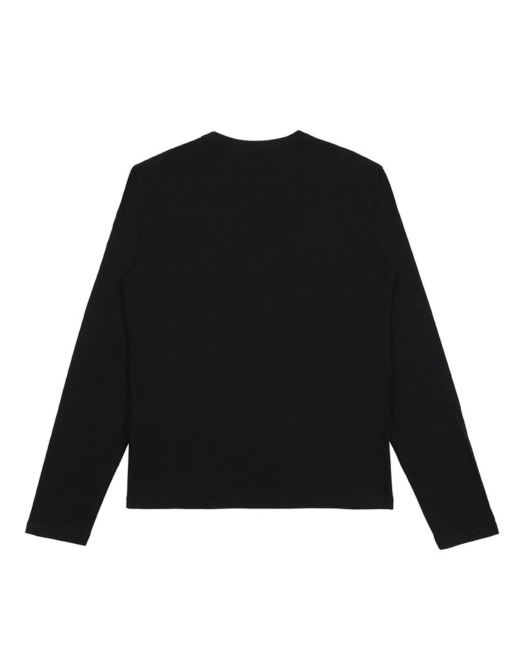 Logo Cotton Round Neck Long Sleeves T-shirt