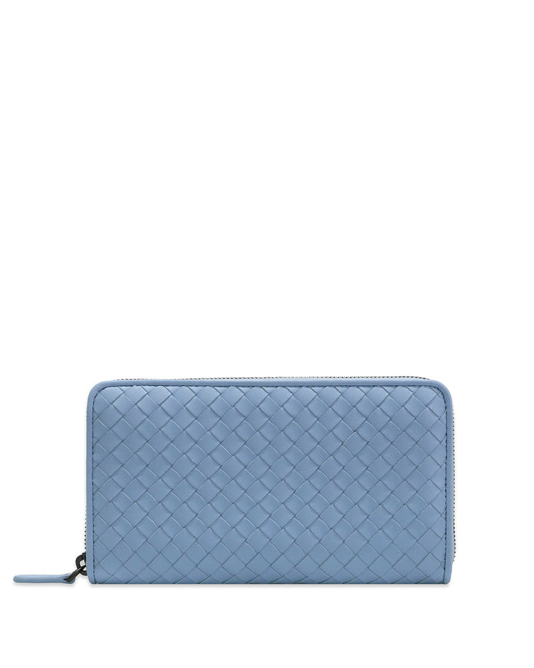 Ebano Intrecciato Nappa Zip Around Long Wallet