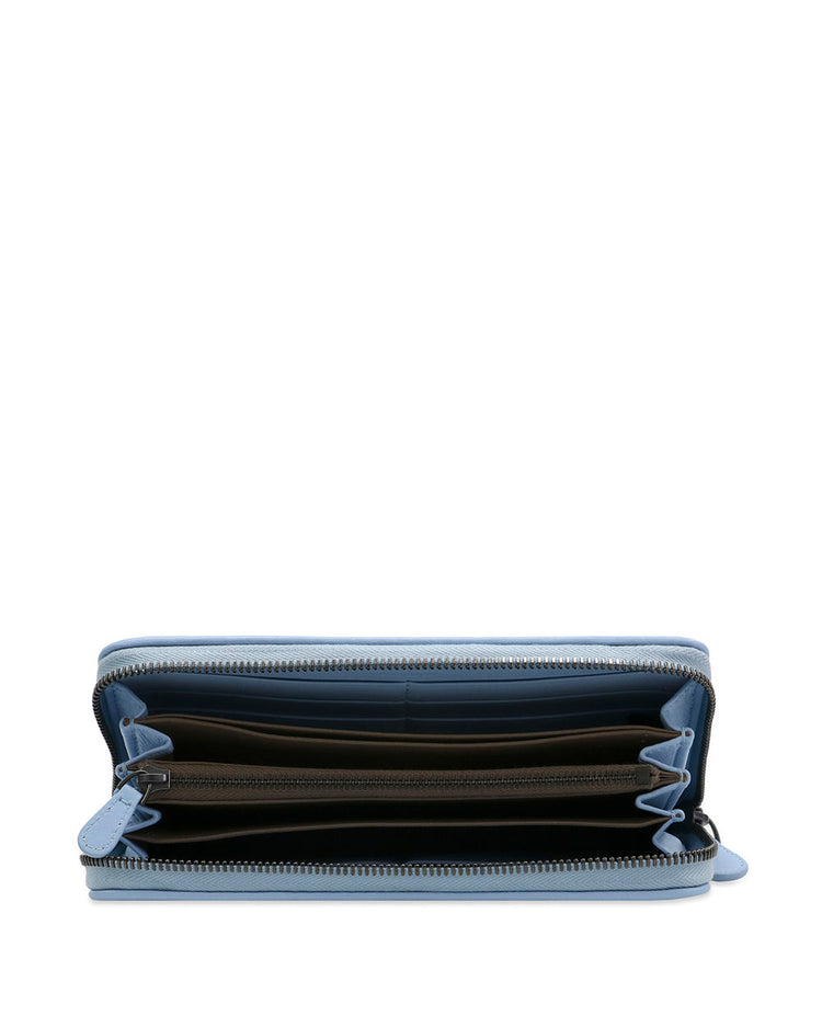 Ebano Intrecciato Nappa Zip Around Long Wallet