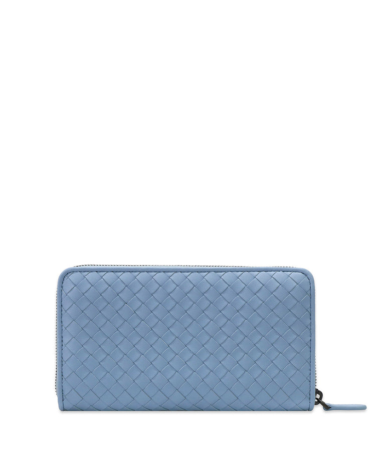 Ebano Intrecciato Nappa Zip Around Long Wallet