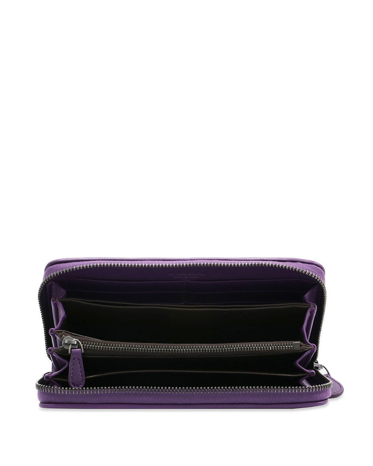 Ebano Intrecciato Nappa Zip Around Long Wallet