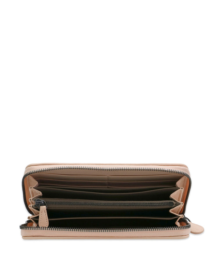 Ebano Intrecciato Nappa Zip Around Long Wallet