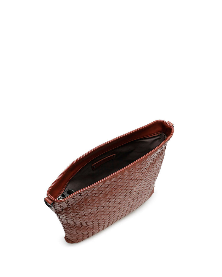 Woven Lamb Leather Shoulder Bag