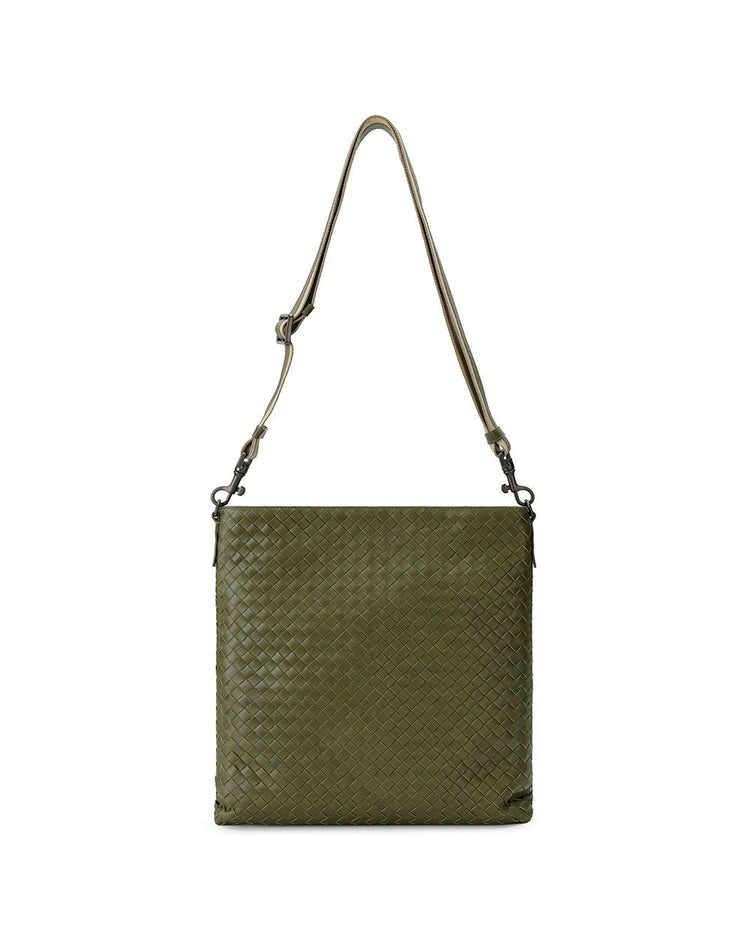 Woven Lamb Leather Shoulder Bag