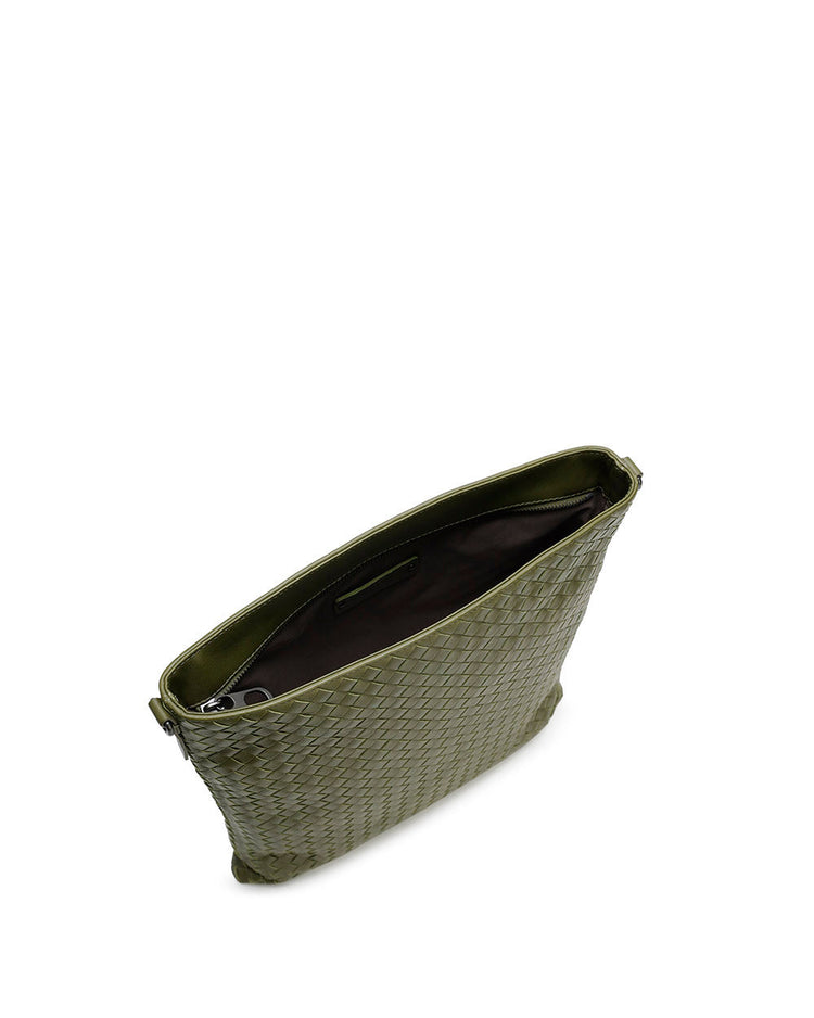 Woven Lamb Leather Shoulder Bag