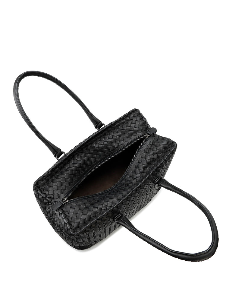 Woven Lamb Leather Handbag
