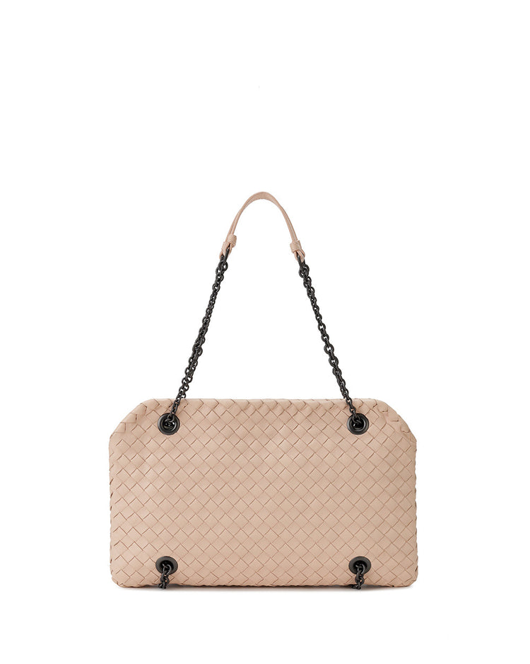 Leather Braided Chain Shoulder Bag