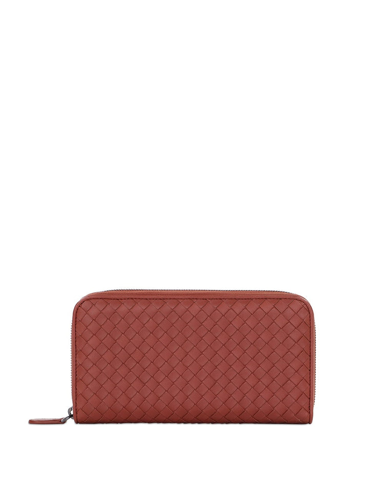 Intrecciato Weave Zip-around Wallet