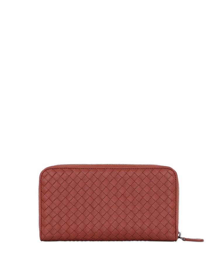 Intrecciato Weave Zip-around Wallet