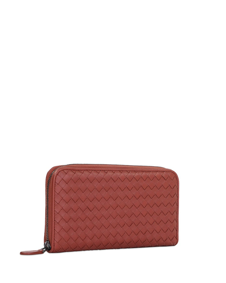Intrecciato Weave Zip-around Wallet