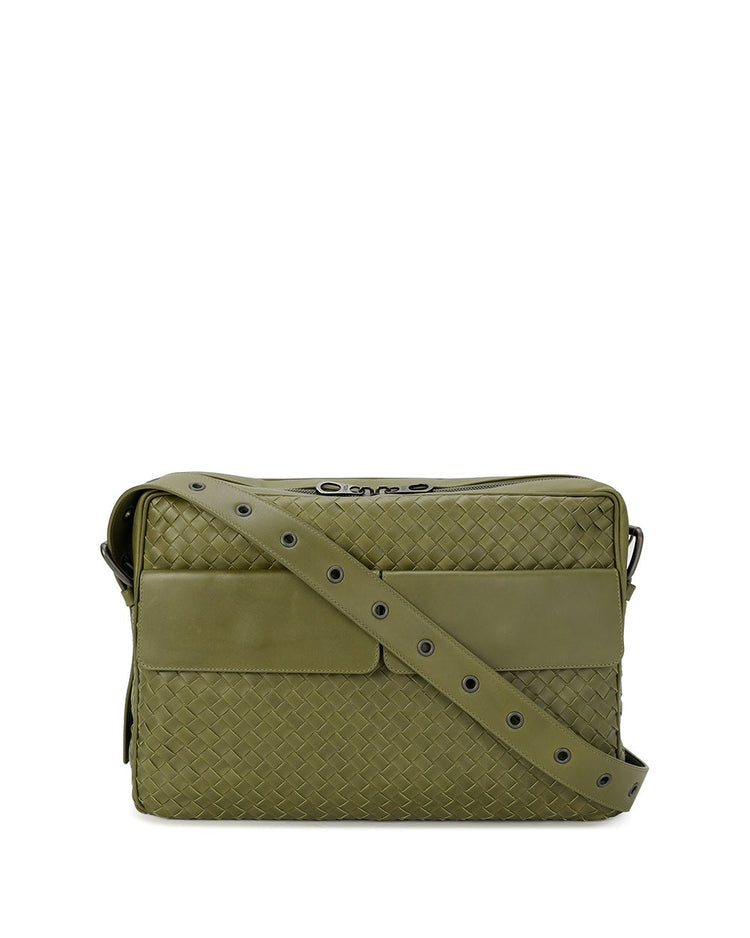 VN Leather Messenger Bag