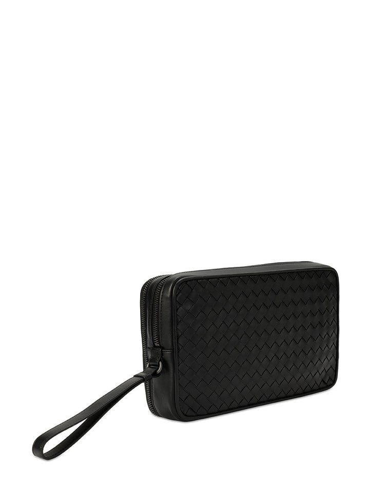 Intrecciato Leather Clutch