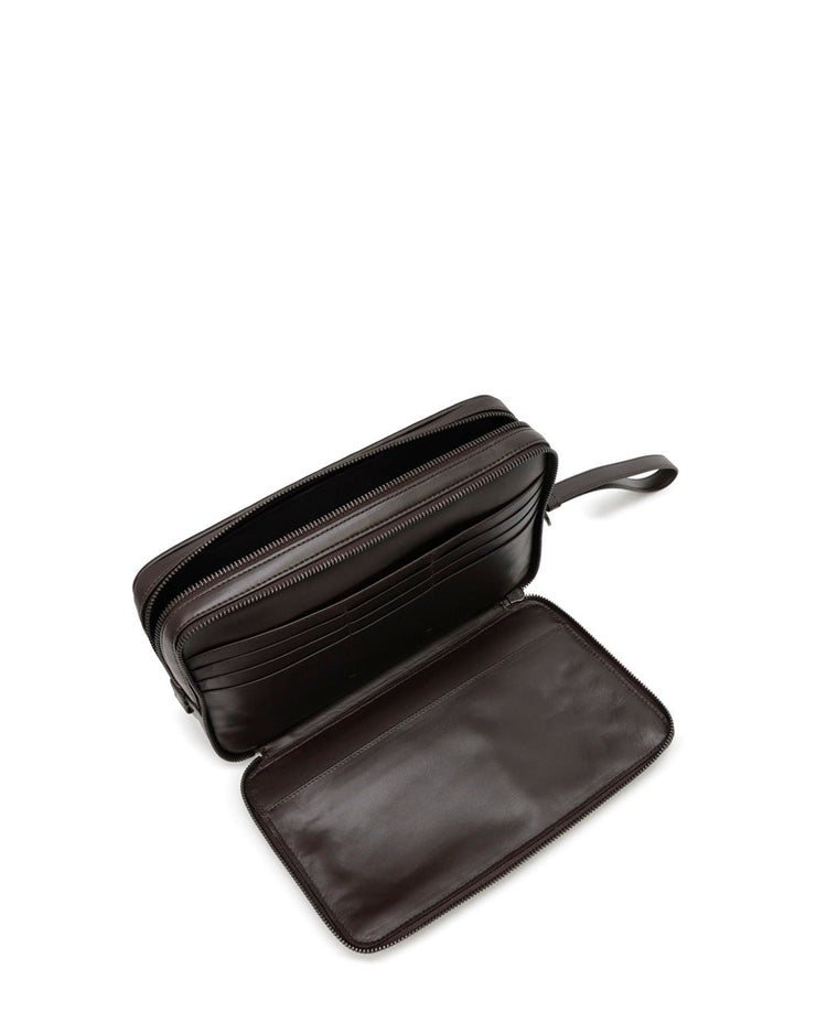 Intrecciato Leather Clutch