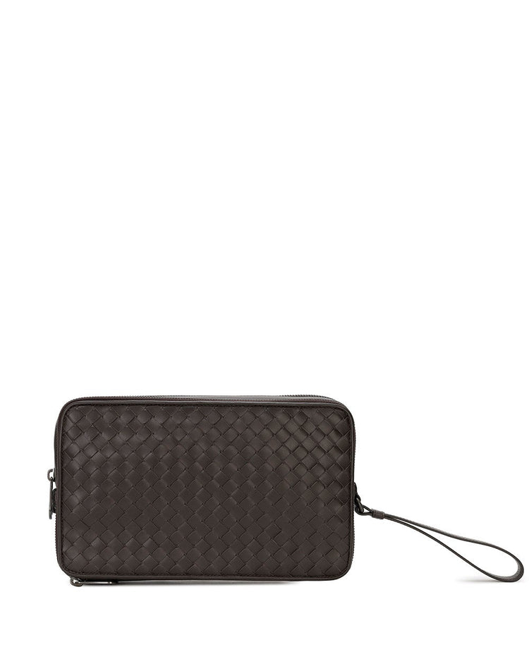 Intrecciato Leather Clutch