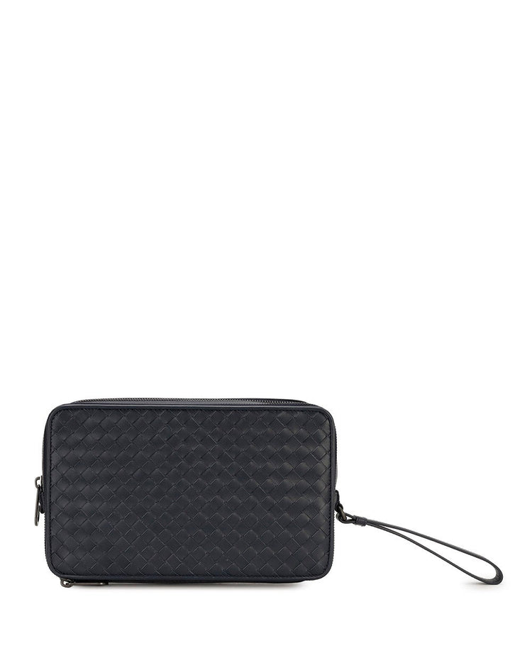 Intrecciato Leather Clutch
