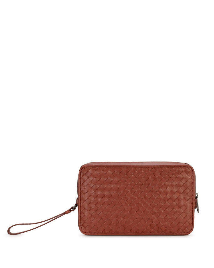 Intrecciato Leather Clutch